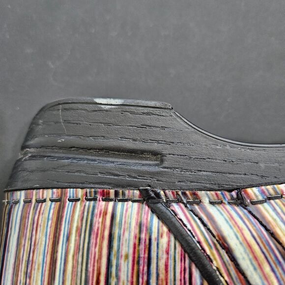 Dansko Womens Patent XP Striped Clog Size 38 Multicolor Nurse Comfort Work Shoes - Picture 3 of 9